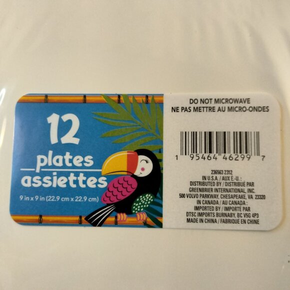 Pink Flamingo Paper Plates Summer Vibes 12 9 x 9 inch - Picture 4 of 6